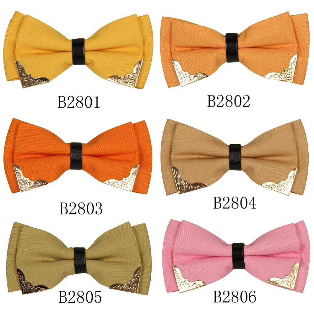 New Men's classic Adjustable Solid Neck Bowtie Men's fashion Mental Decorated polyester Bow Tie  Male black Red White ties