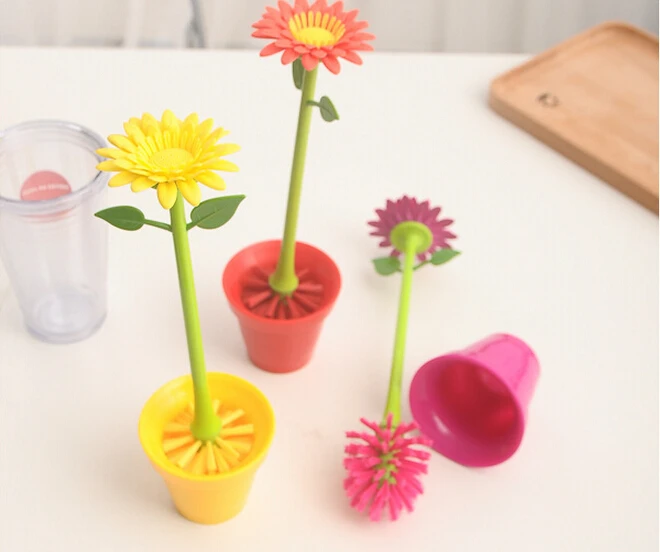 Korean home sun flower pot brush decontamination strong creative kitchen sponge cleaning cup bottle brush 9x17.5cm ss322