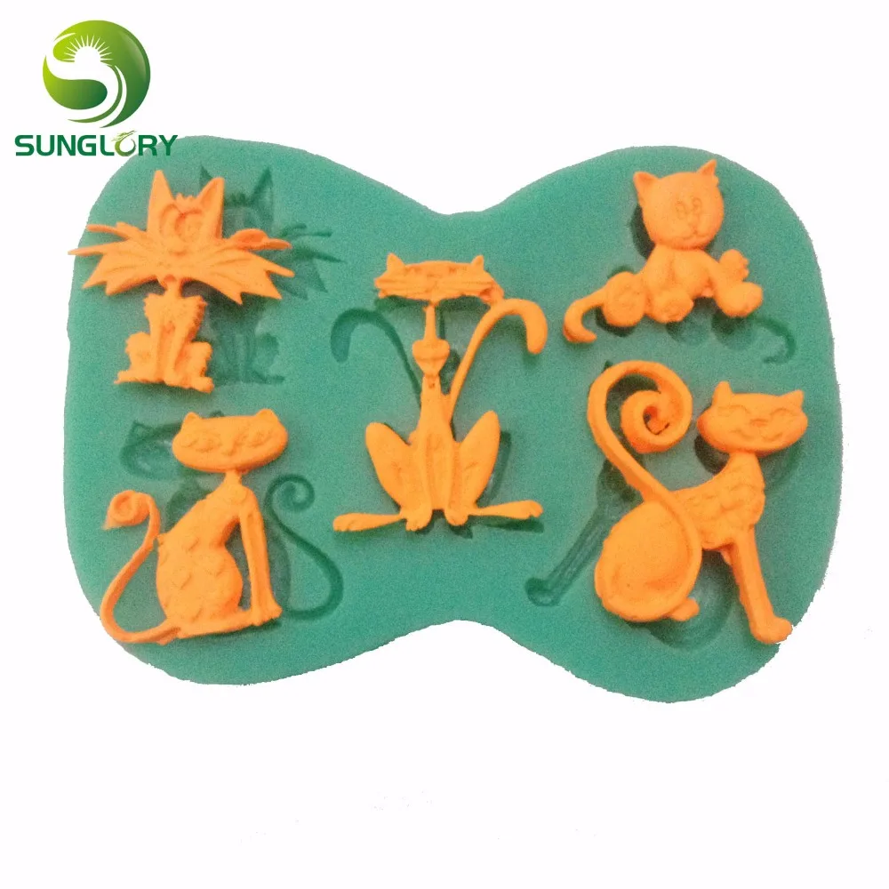 3D Silicone Cake Mold Moldes De Silicona For Paste Americana Cat Shaped Soap Form Baking Cake Tools Fondant Decor For Cakes