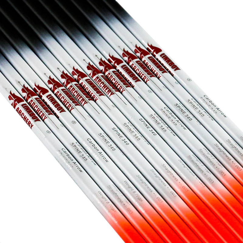 Pure Carbon Arrow for Crossbow Archery, Compound Bow, Shooting, Hot, Spine340, 30Inch, 5Inch, Turkey Feather, 12Pcs