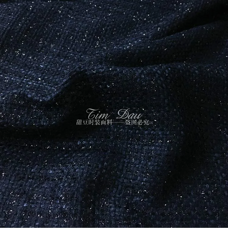 Autumn and winter high bright silk small fragrant woolen  tweed  fabric  European luxury Coat fashion Fabrics