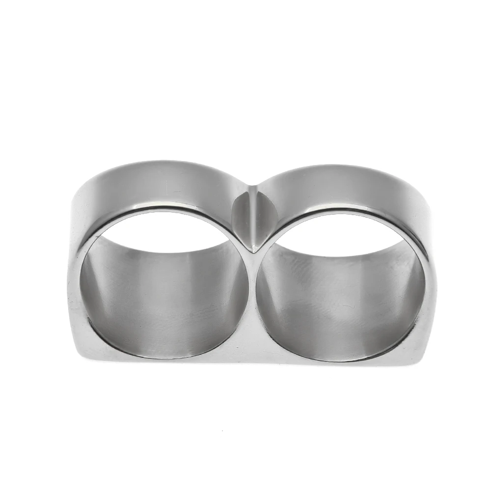 Anillos de acero de dos dedos para hombre y mujer, protección de Color permanente, anillos Punk de acero inoxidable, anillo genial para fiesta, más Popular, nuevo