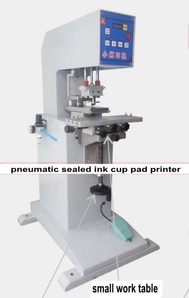 

Pneumatic Sealed Ink Cup Pad Printer Printing Machine 1 Color +1 Cliche Plate(With Logo) + 2 Rubber Heads Combo