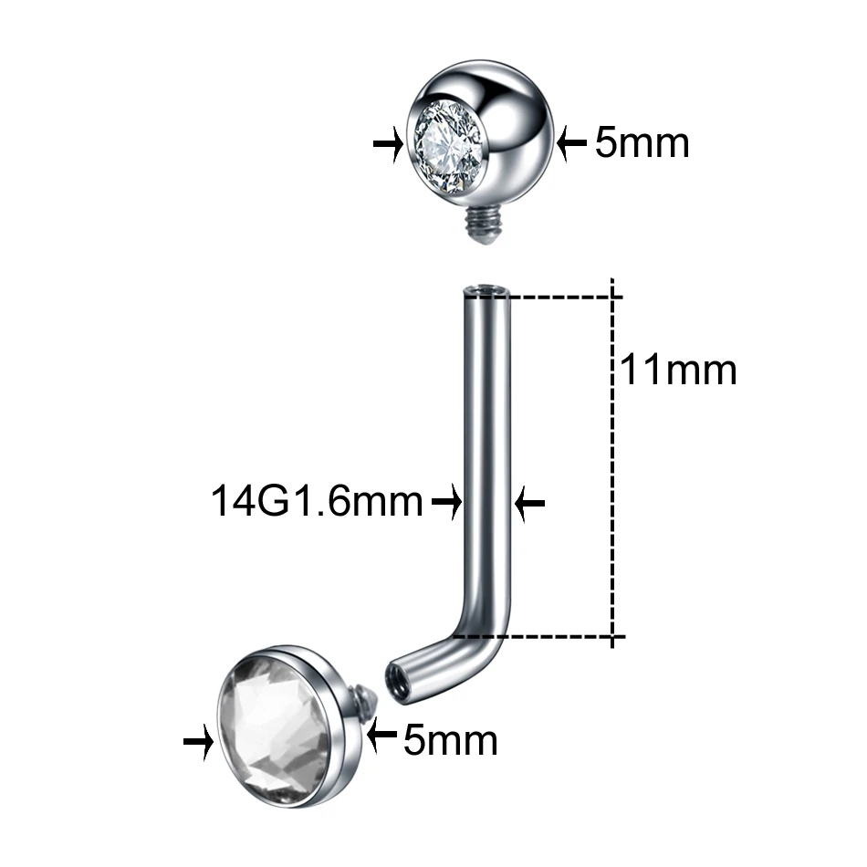 1PC G23 Titanium CZ Crystal Christina Piercings Vertical Hood Gold Color Sexy Intimate Pircing Belly Rings Jewelry for Men Women