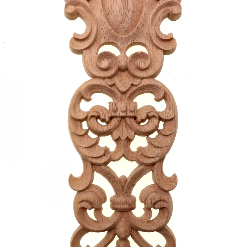 RUNBAZEF Exquisite Furniture Decorative Carving Accessories Flower Long Applique Solid Wood Laminate Retro Heart Shaped Figurine
