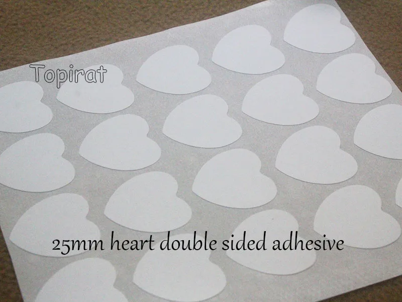 100pcs 25mm Heart Double Sided Adhesives and Seal for Pendants Glass Adhesive Sticker Glue Double Sided Adhesive for Jewelry