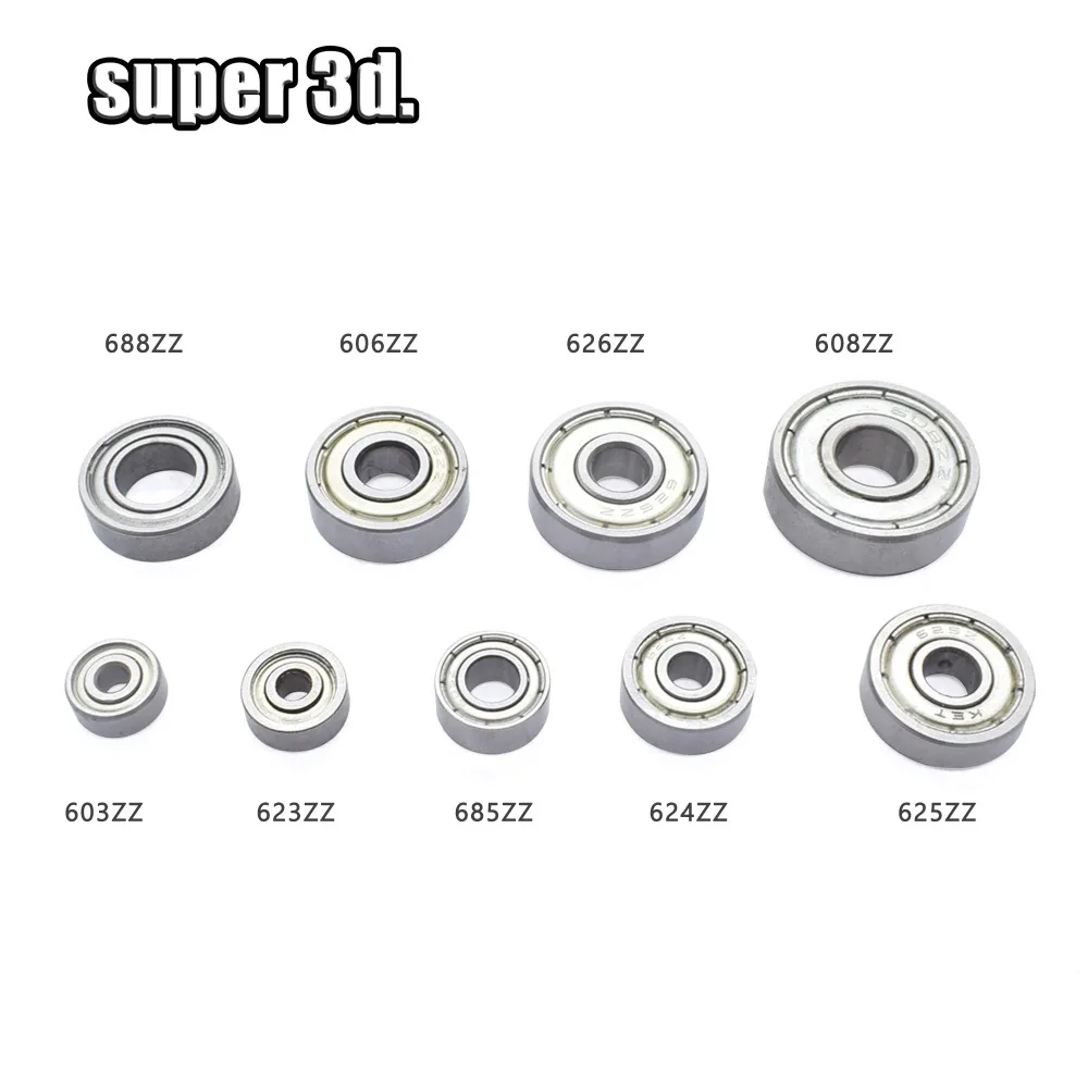 5Pcs Wheels 3D Printer Miniature Bearings 603ZZ 608ZZ 623ZZ/624ZZ 625ZZ 685ZZ 688ZZ  Wheel Multiple Deep Groove Ball Bearing