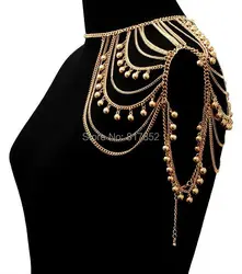 New Style BY426 Women Fashion Gold colour Chains Jewelry Small Bells Single Shoulder Chains Body Jewelry 2 colors