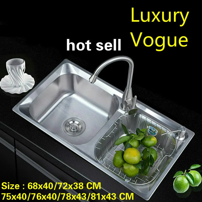 

Free shipping Standard individuality kitchen sink hot sell stainless steel double groove 68x40/72x38/75x40/76x40/78x43/81x43 CM