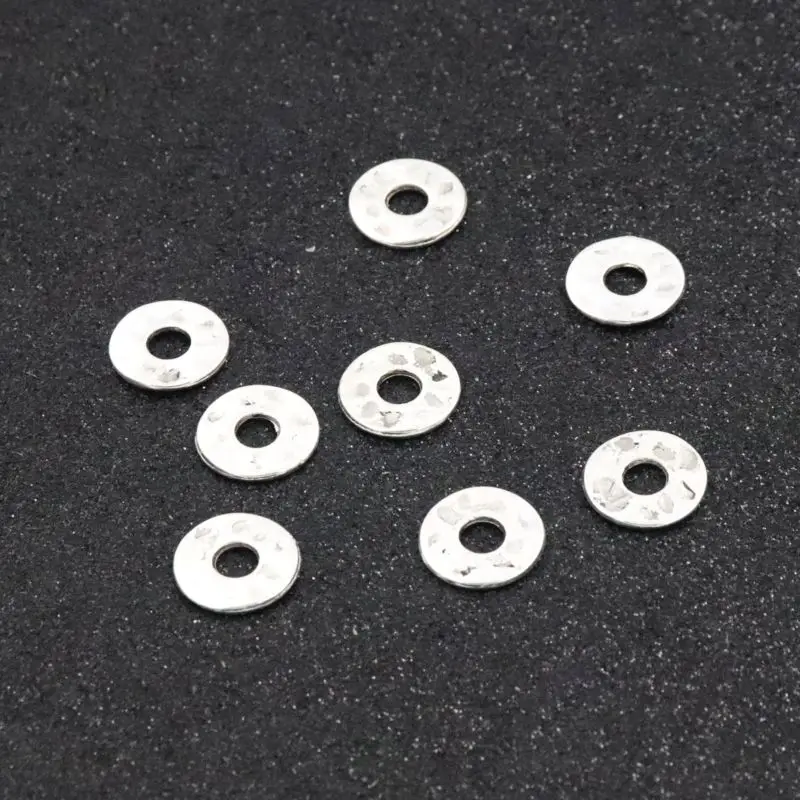 50 stücke silberne Farbe runde Metall perle dünne Dichtung lose Abstand halter Perle für Schmuck finden Loch 4mm Größe 12mm DIY Schmuck Zubehör – Detail 7