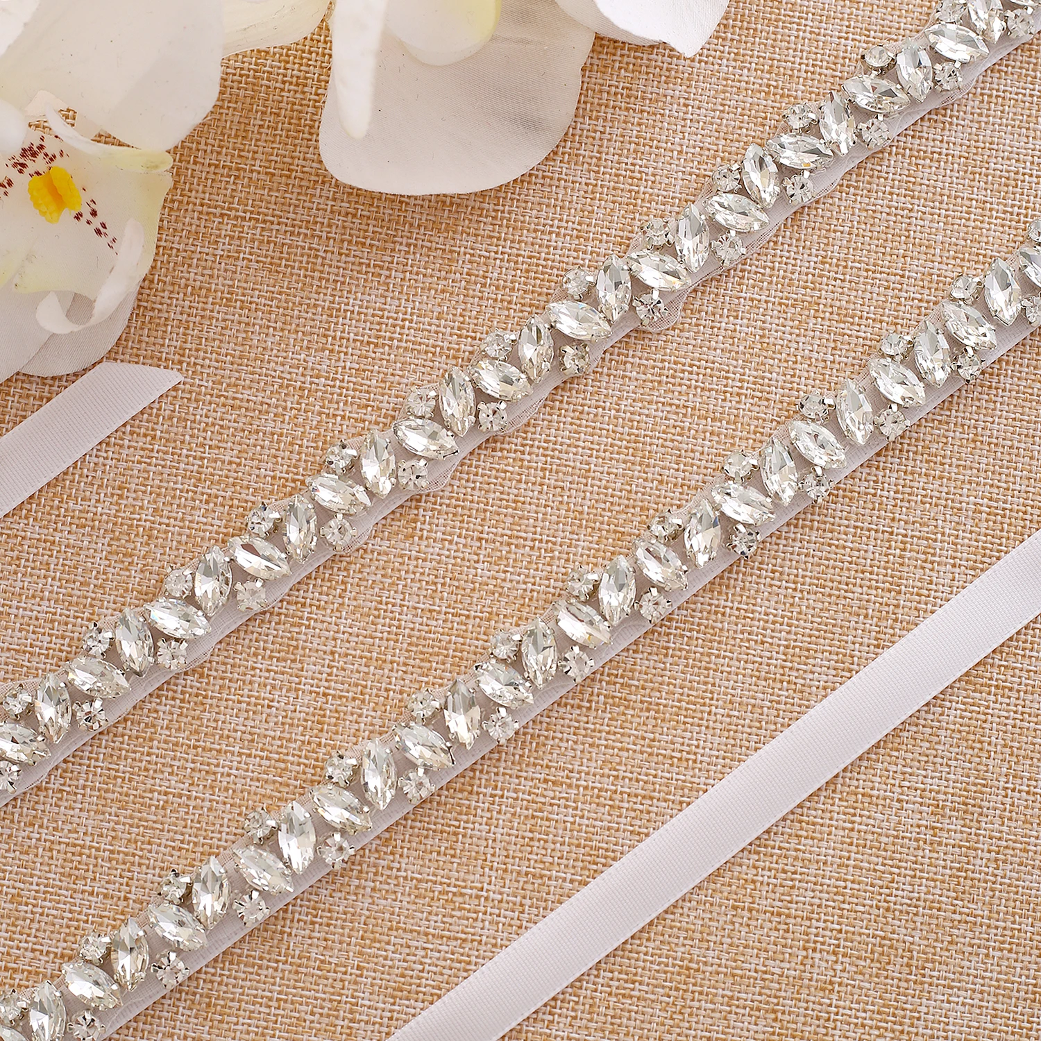 Diamond Belt  Silver Rhinestone Wedding Belt Sash Crystal Bridal Belt For Wedding Gown Y135S