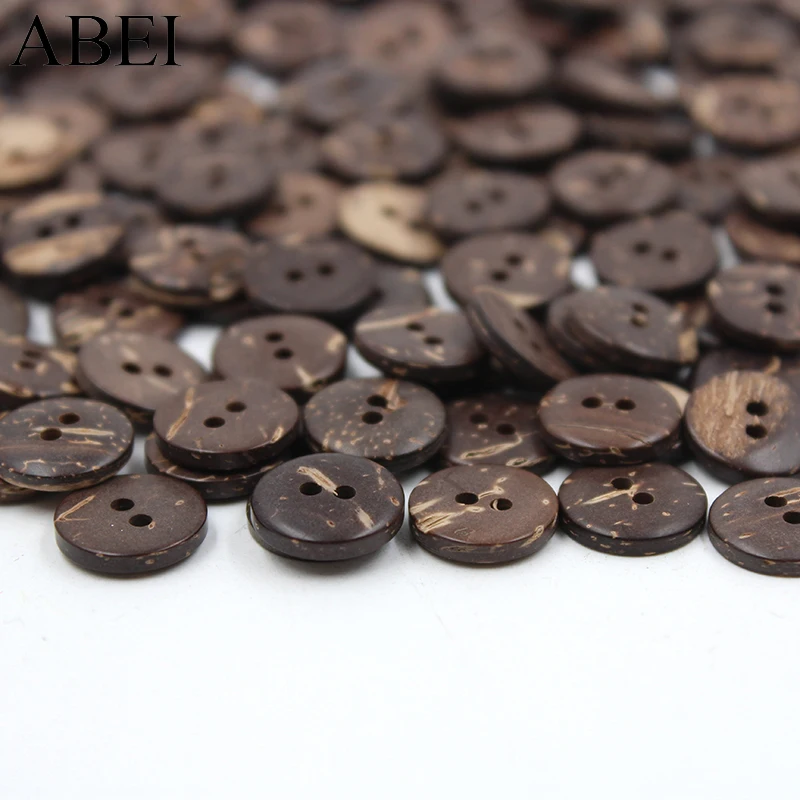 11mm 100pcs/lot Natural 2-Holes Round Coconet Buttons Sew Tools Accessories Handmade Scrapbook Wedding Crafts DIY Wooden Button