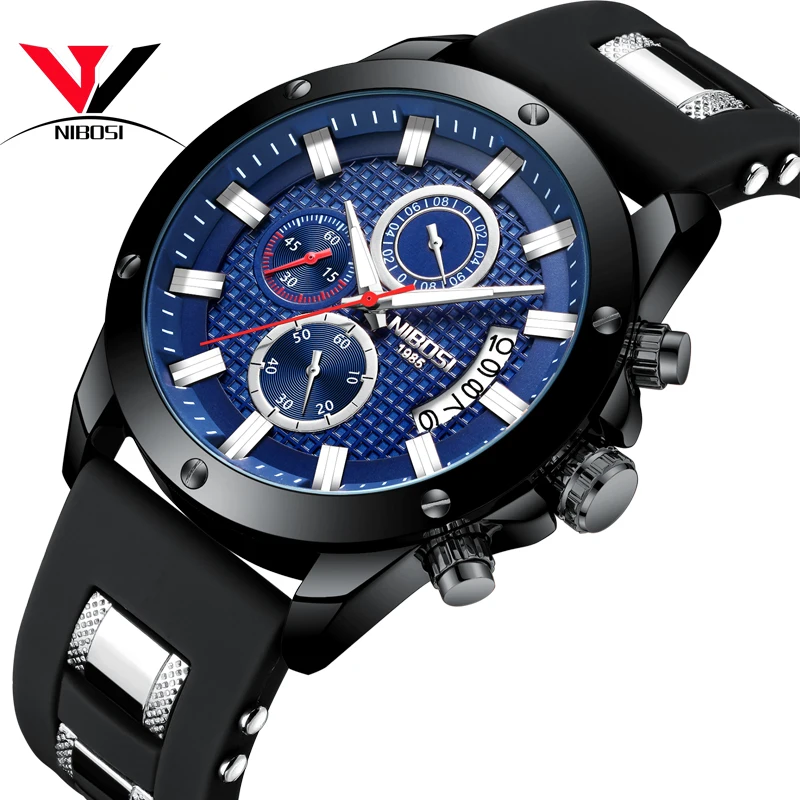 

NIBOSI Sport Watches For Men Watch Military Army Clock Men Waterproof Silicone Strap With Date Relojes Deportivos Hombre 2018