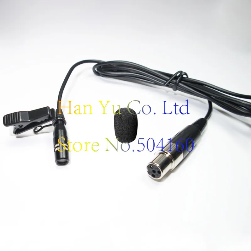 Professional Lapella Mini Condenser Microphone 4Pin Clip Mic for Shure Bodypack mini 4 Pin XLR TA4F