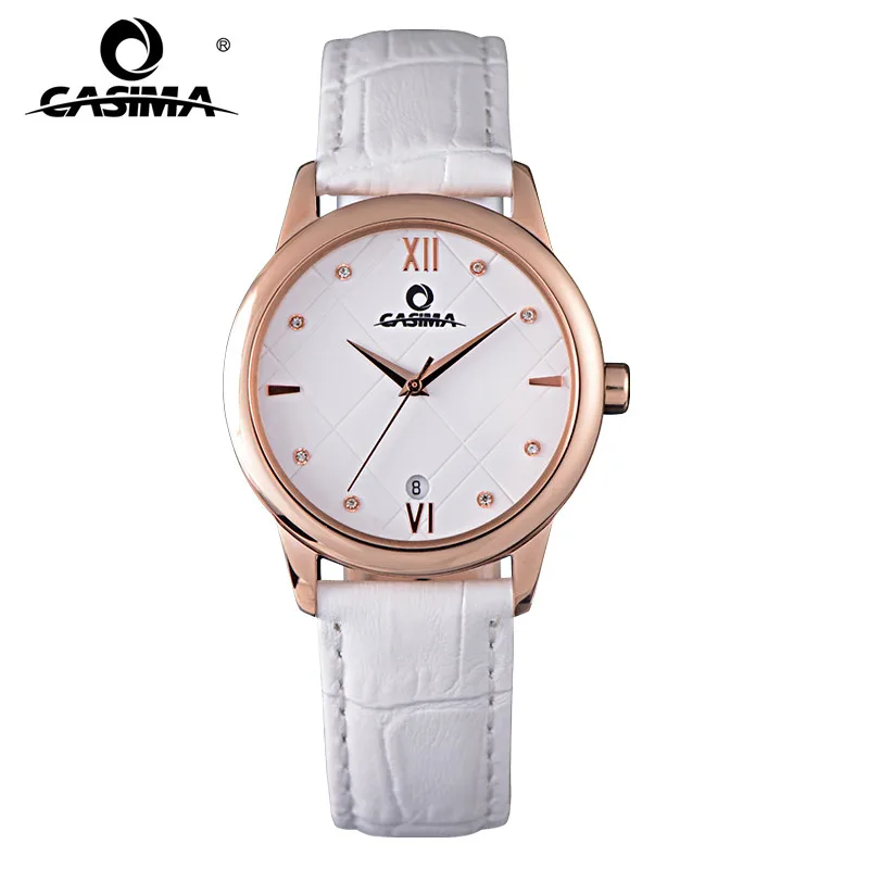 

Luxury Brand Watches Women Fashion Simple Crystal Casual Charm Women's Quartz Wrist Watch Leather Waterproof 50m CASIMA#2607