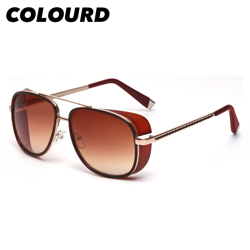 2026 Trending Tony Stark Sunglasses Men UV400 Gothic Square Sun Glasses Steampunk Women Vintage Eyewear