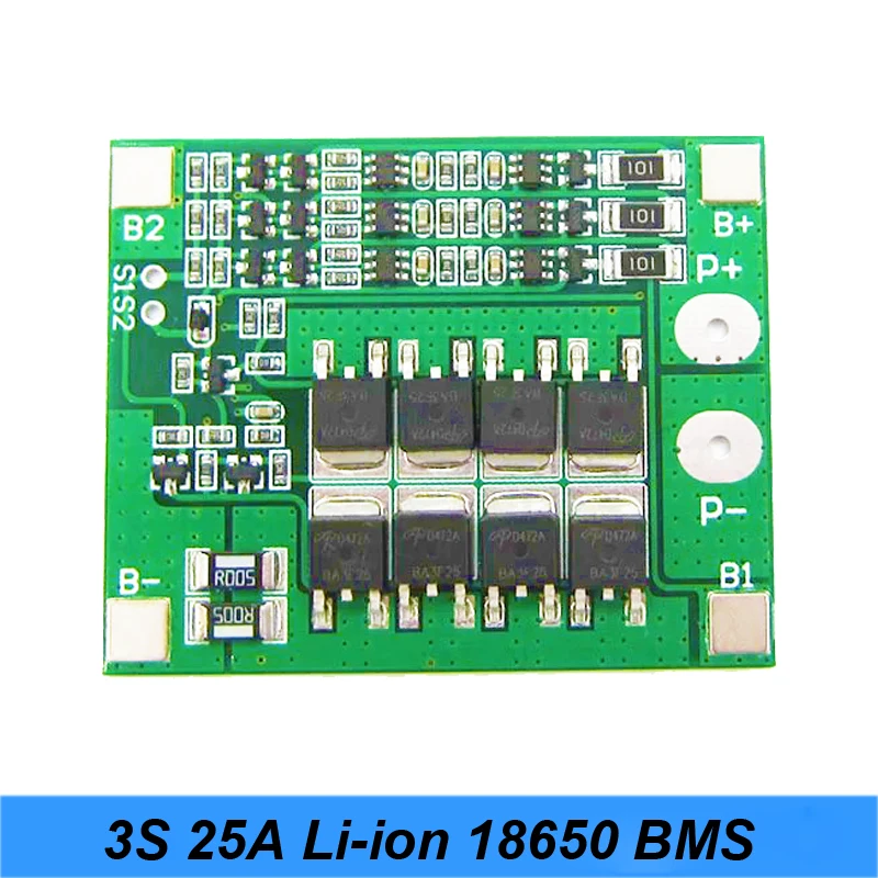 3S 25A for Screwdriver Li-ion18650 BMS PCM Battery Protection Board BMS PCM With Balance For li-ion Battery Cell NEW Pack Module