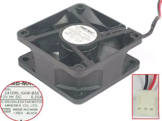 

NMB-MAT 2410RL-04W-B50 DC 12V 0.20A 60x60x25mm 2-wire Server Cooling Fan