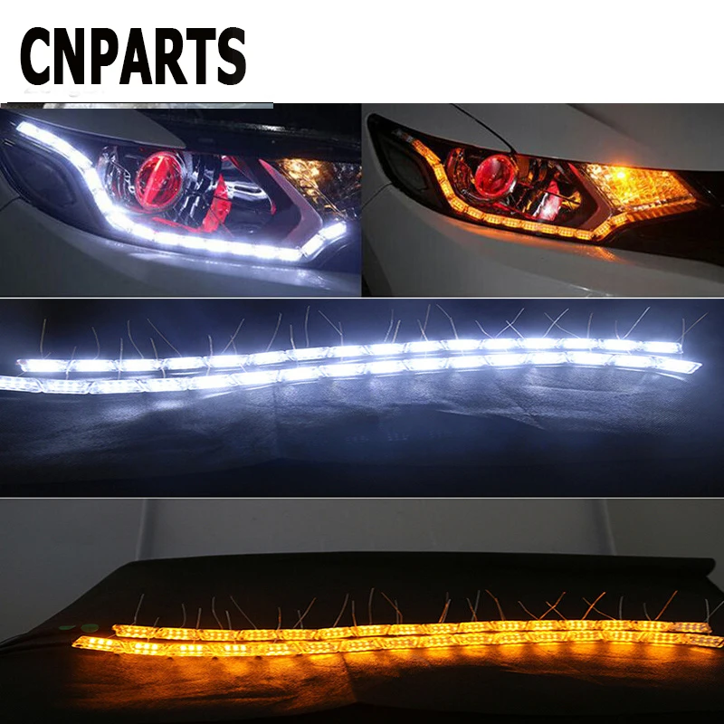 CNPARTS 2PC Car DRL Daytime Running Turn Singal Crystal LED Lights For Alfa Romeo 159 BMW E46 E39 E36 E90 Audi A3 A6 C5 A4 B6 B8