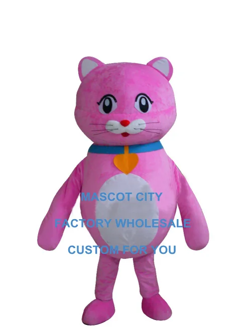 

purple cat mascot costume pink cat mascot custom cartoon character cosplay adult size carnival costume 3542