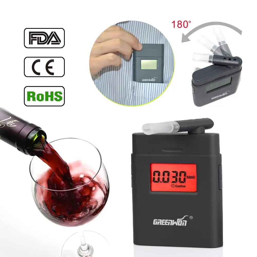 Fashion high accuracy mini Alcohol Tester,breathalyzer Alcotest remind driver safety in roadway diagnostic tool