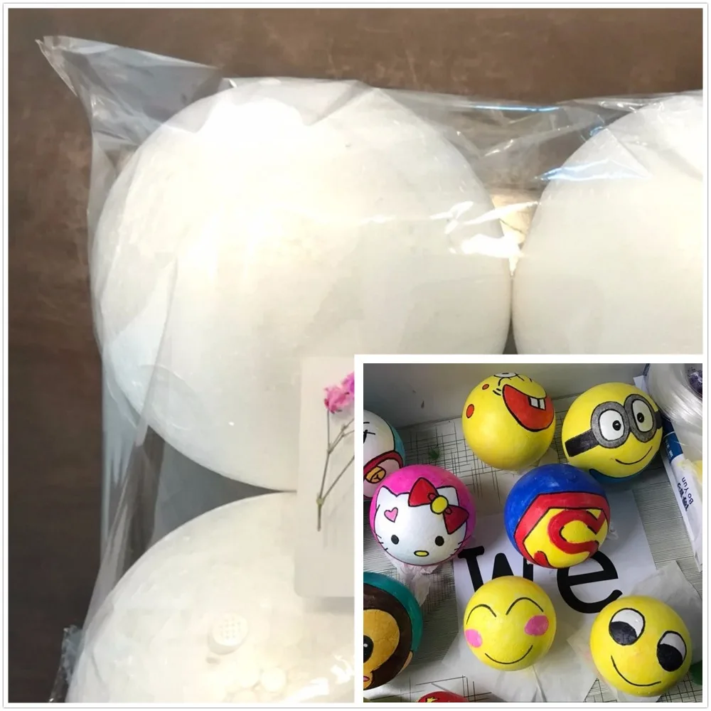 1/1.5/2/3/4/7/8/9/10/12/15/18/20/30cm White Modelling Foam Balls Polystyrene Styrofoam Christmas Craft Ball