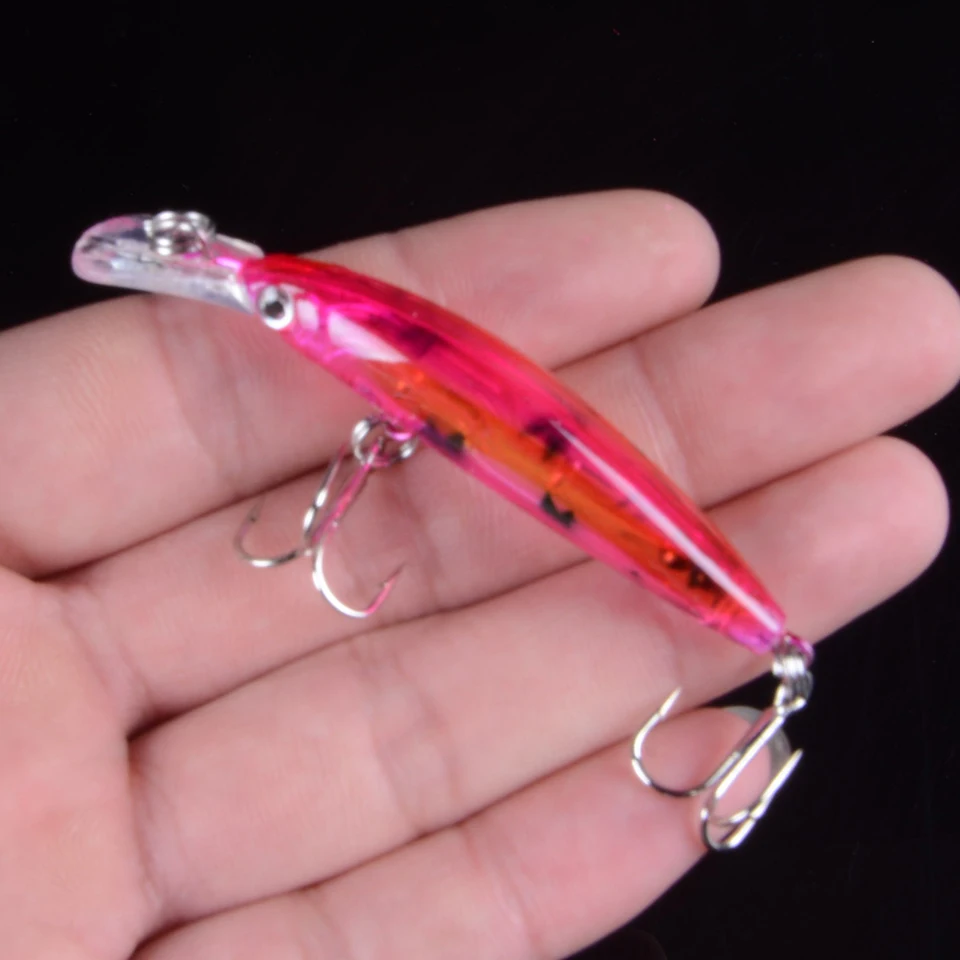 3.9g/7cm Fishing Lures Minnow Hard Wobblers Crankbait 3D Eyes Gold-plated Plastic Laser Reflective Baits Summer Fishing