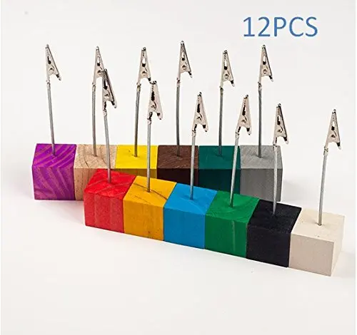 Note Clip Stand Photo Holder Stand Memo Clip 12pcs (Random Color)