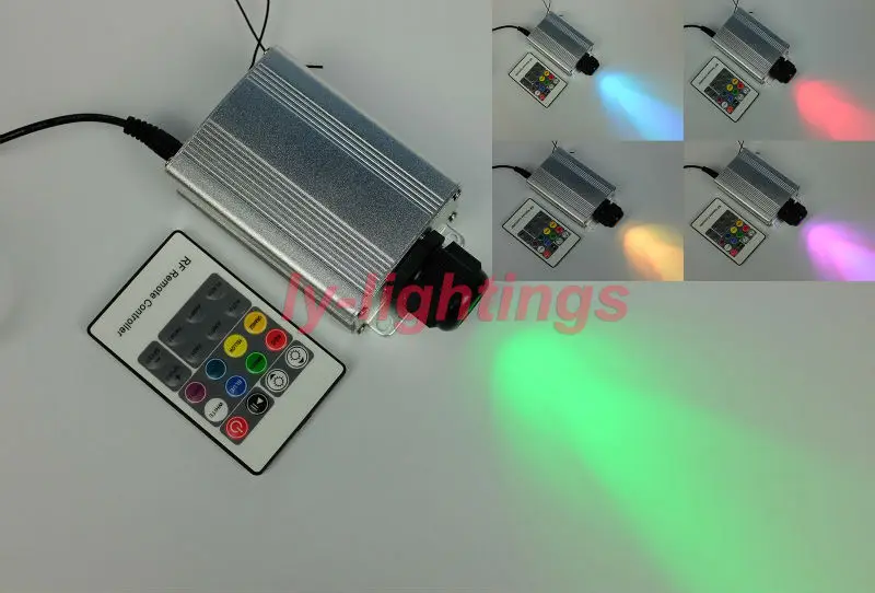 Fiber Optic Light Source RGB Led Light Engine Wireless RF Remote Multi-mode Color Change For Optical Fiber Lighting Decoration