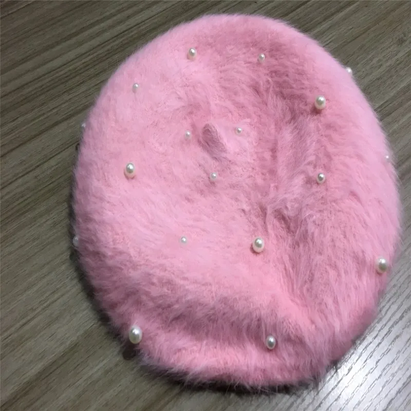 Brand new lady's warm beret, decorated with beads for free delivery. S1891