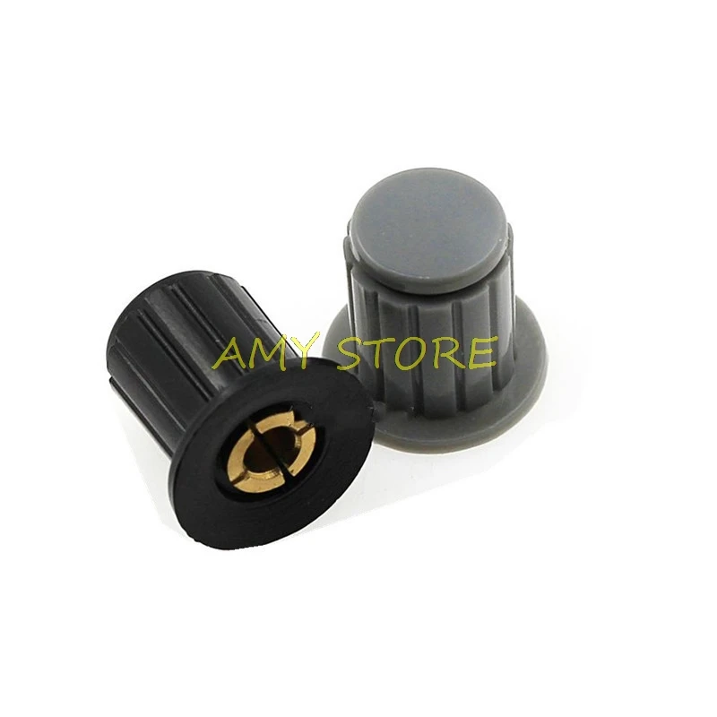 5/10/20pcs 16 x 16mm black Grey knob WXD3-13-2W WH5-1A WX14-12 4mm Plastic Knurled Potentiometer Rotary knob Cap