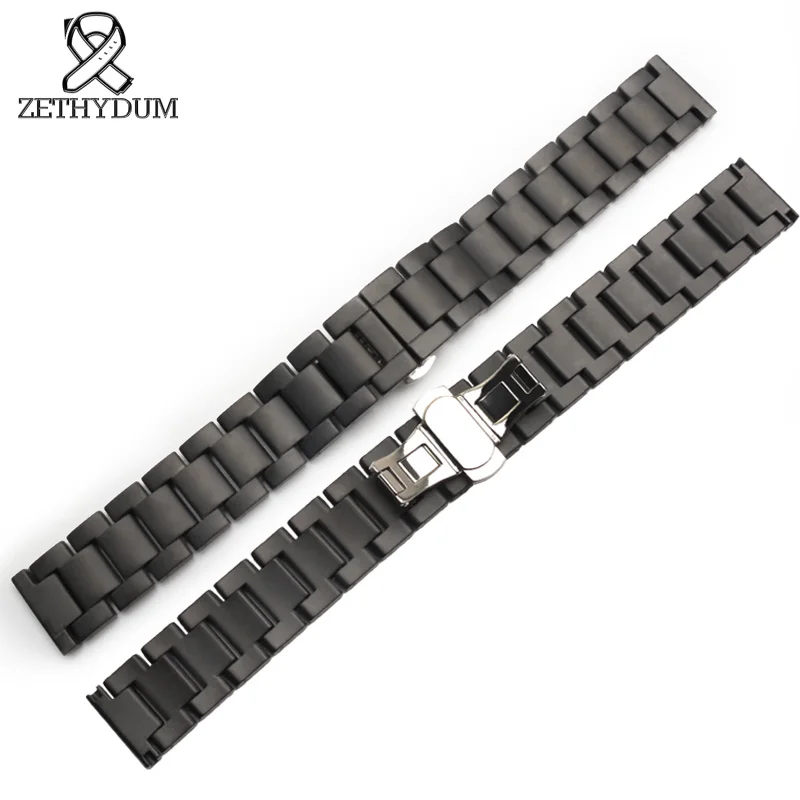 matte Ceramic watchband black watch strap 16mm 18mm 20mm wristband replacement watch accessories not fade watch band