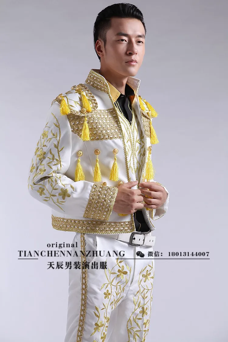 Spanish matador performance clothing men\'s European court embroidery dress stage performance suit Jacket + pants + vest