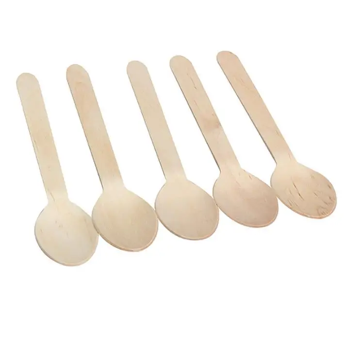 5000pcs Mini Wooden Spoon Ice Cream Spoons Wedding Parties Banquets Disposable Wooden Crafting Cultery Utensils