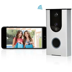 (1Set)Smart WIFI Doorbell Wireless Door Phone Built-in Lithium Battery Security Camera Infrared Detector Function snapshots APPs