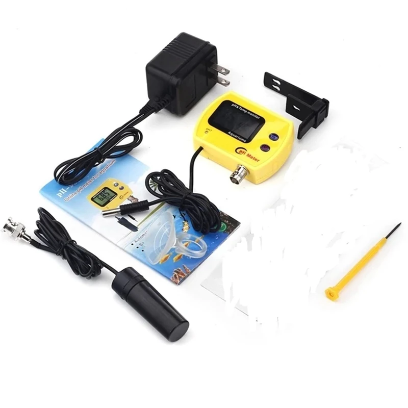 Online pH Meter for Aquarium Pool Acidimeter Water Quality Analyzer pH &TEMP Meter Hydroponics Spas Water Monitor Sensor Probes