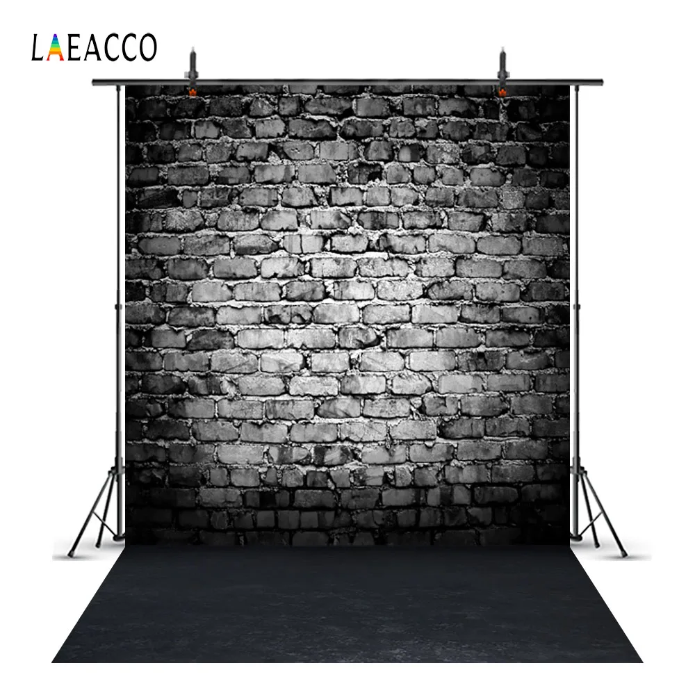 Grunge Old Dark White Brick Wall Wooden Floor Photo Background Pet Doll Baby Portrait Photo Backdrops Photocall For Photo Studio