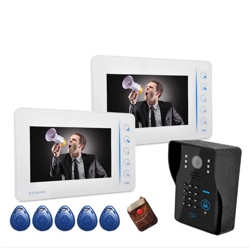 7 Inch Password/RIFD Card / Remote Control Water-proof Video Door Phone