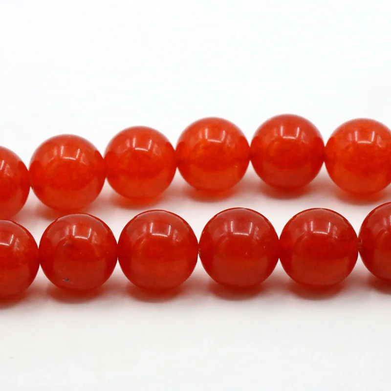 

New South Red Chalcedony Stone 12mm Round Loose Beads Manual DIY Accessories Parts Women Jewelry Making Design Gift 15''