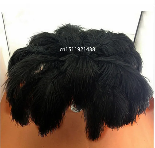 Wholesale and retail high quality 50 pieces / more black ostrich feathers 35-40 cm, dini jewelry accessories / their own color