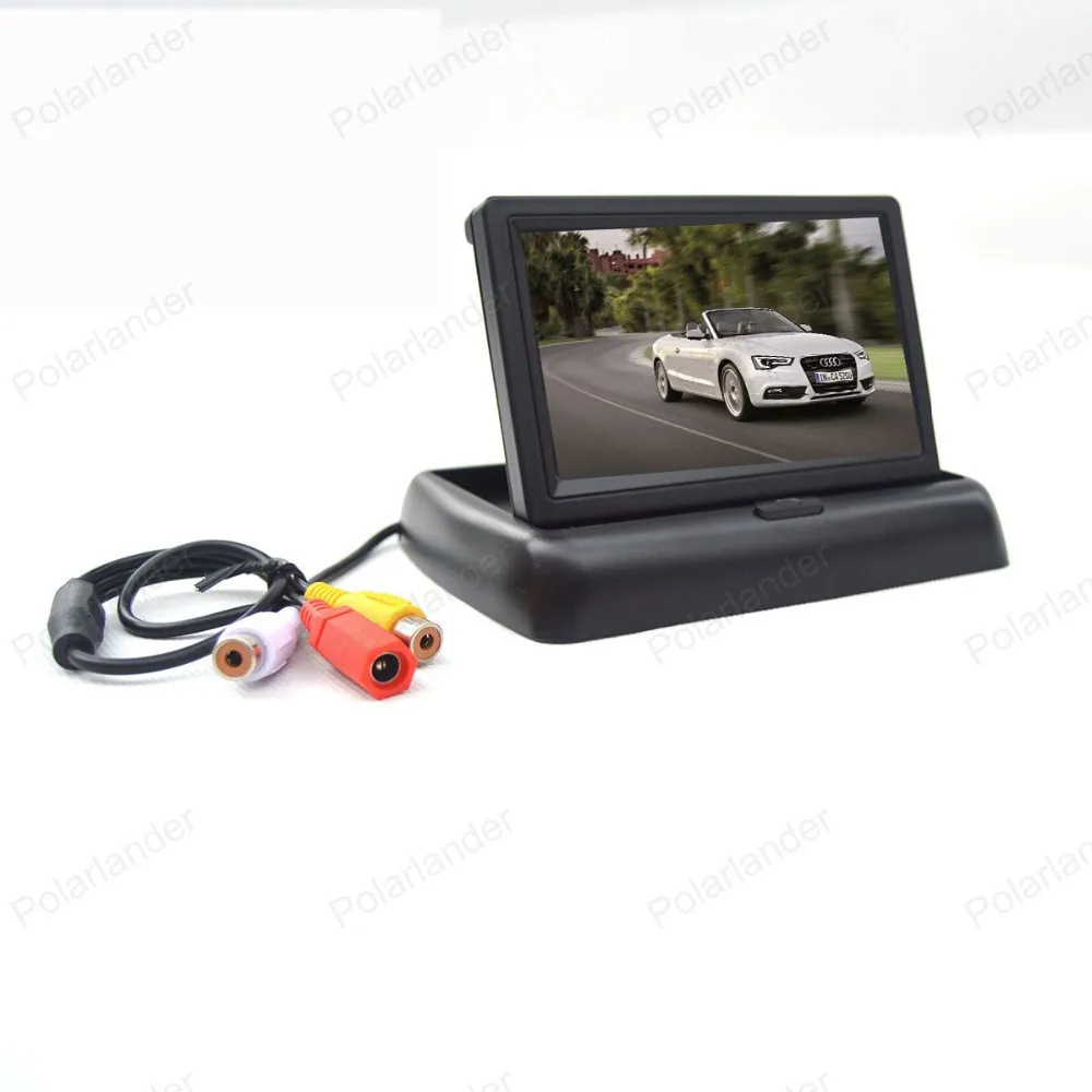 Moniteur de voiture pliable, écran LCD couleur HD TFT 4.3 pouces, capteur vidéo de stationnement, sauvegarde pour caméra de recul, 12V