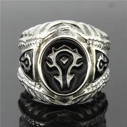 Mens Boys 316L Stainless Steel Cool Punk Gothic World of Warcraft WOW Alliance Ring Game