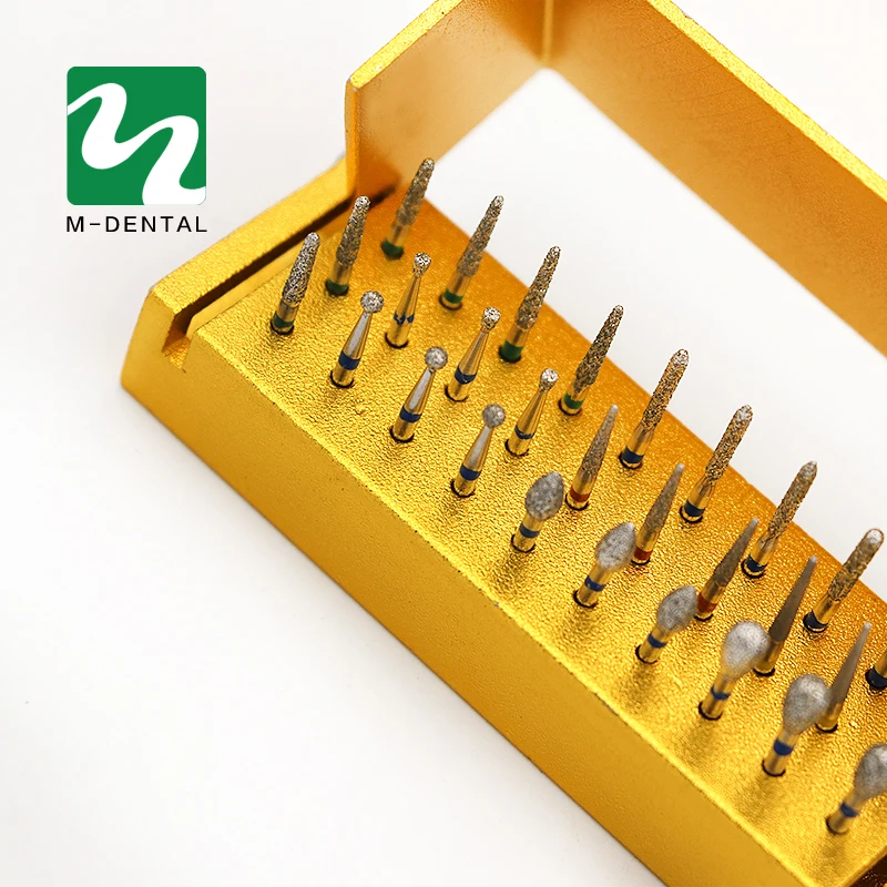 30Pcs Dental Diamond Burs for High Speed Handpiece Polishing Drills+Burs Placement Box Dentist Bur Kit Teeth Whitening