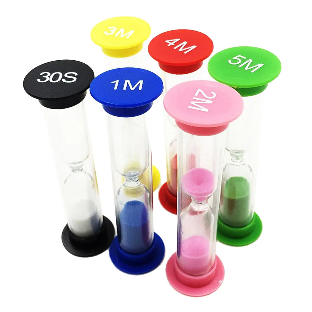 Colorful Sand Glass Sandglass Hourglass Timer 30S 1 2 3 4 5 Minutes Clock