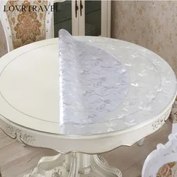 Thickened round PVC table cover protection pad desk mat soft glass meal transparent top tablecloth plastic outdoor mat