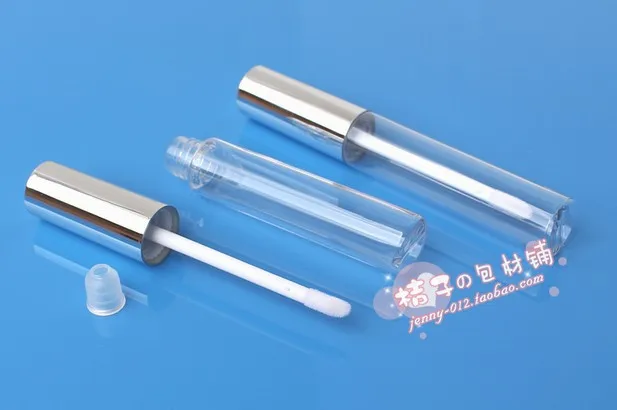 

Capacity 10ml 50pcs black and silver plastic tube coated with lip gloss tube dispensing tube ATC UV silver lid eyelash