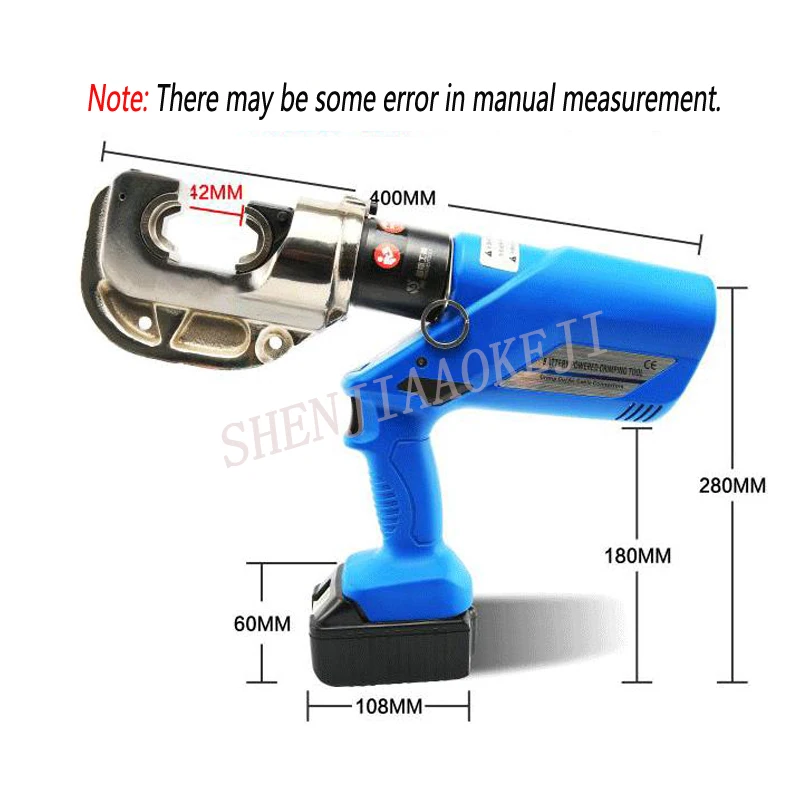 1pc HL-400 Rechargeable hydraulic pliers/Electric hydraulic Crimping Tools/Battery Powered wire crimpers 16-400mm2