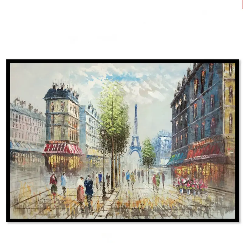 

Oil Paintings Hand painted Modern Paris Landscape Wall Art Picture for Living room Canvas Paintings