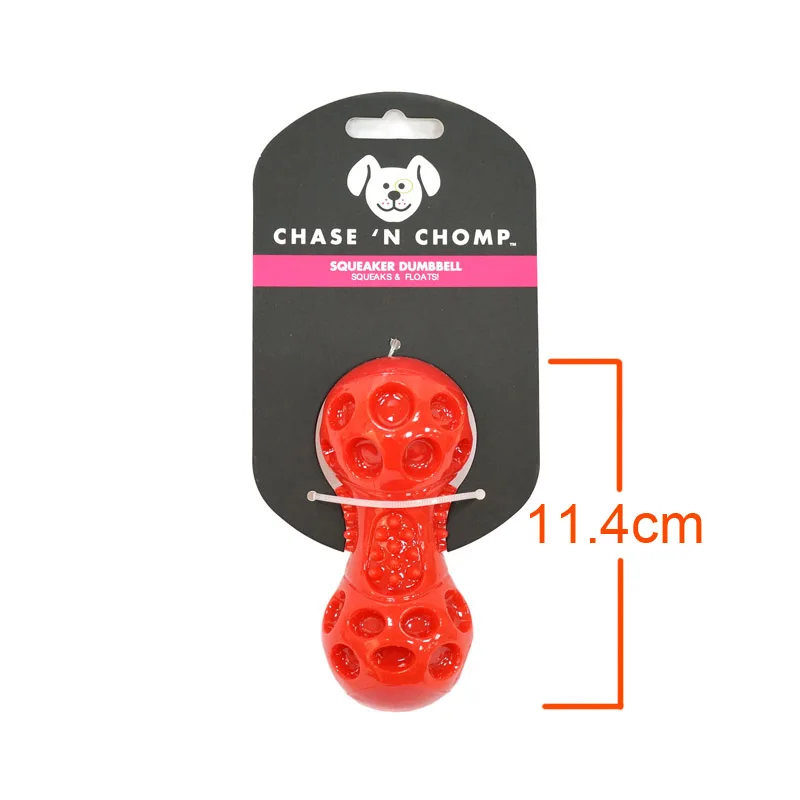 CAITEC Dog Toys Squeaking Dumbbell Durable Floatable Springy Great for Tossing and Chasing 2 Sizes Bite Resistant Toy