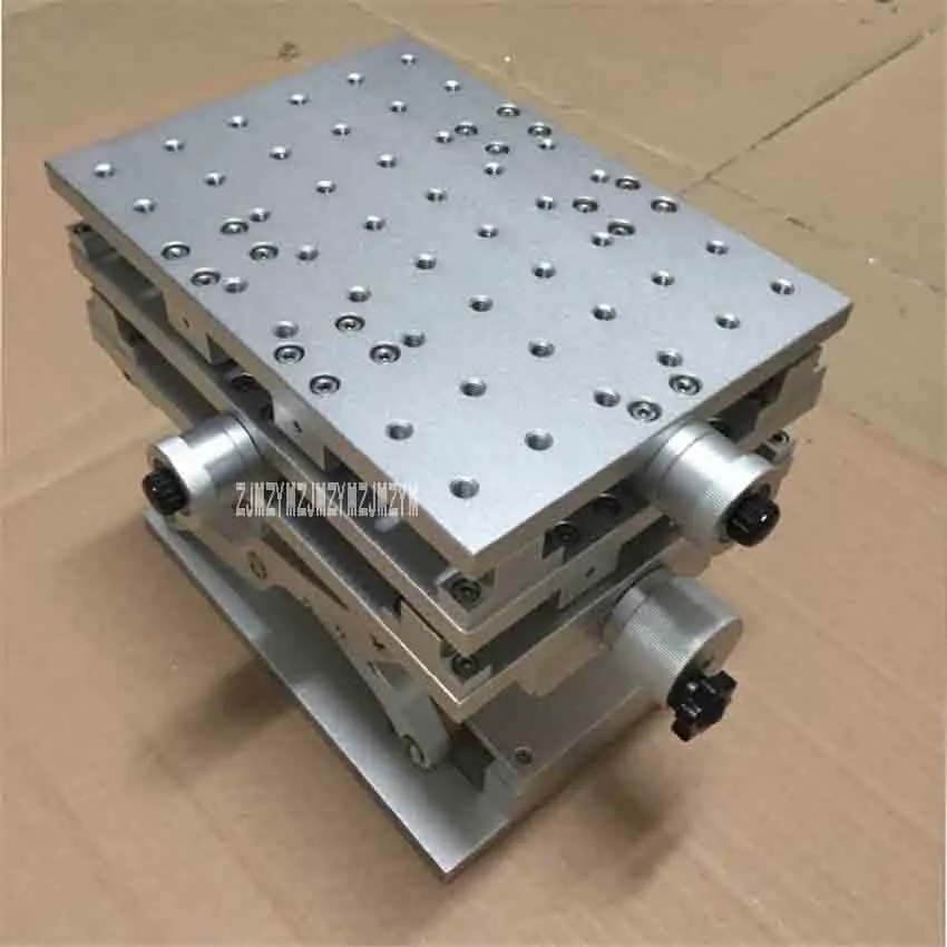 Neue Tragbare Drei-dimensional Tisch Aluminium Legierung Präzision Z-achse Heben Plattform Hebe Bühne Manuelle Werkbank (210X150mm)
